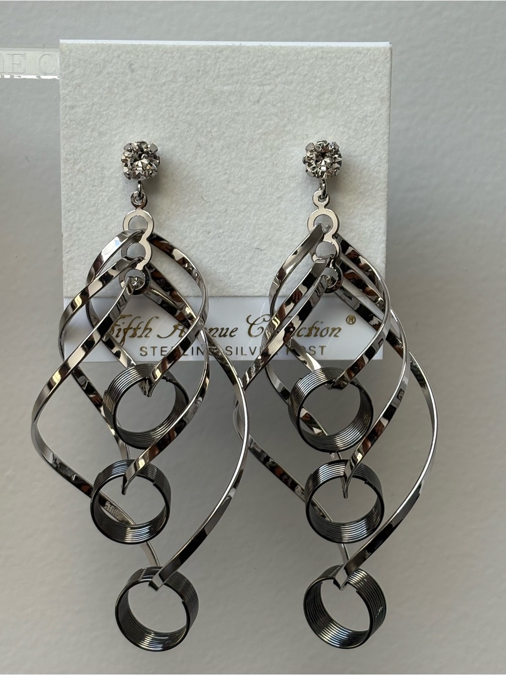 Fifth Avenue Collection Twist of Fate Silver-Tone Drop Earrings - NWT